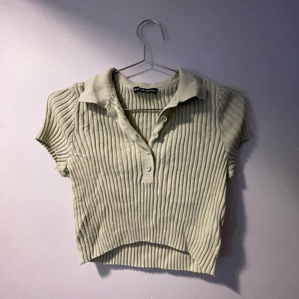 Green brandy button down top